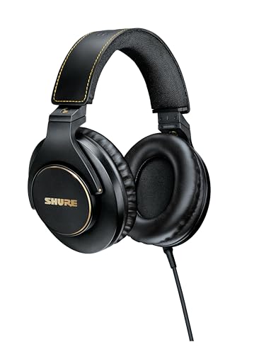 Shure SRH840A Over-Ear Wired Headphones for Critical Listening & Monitoring, Professional Headset, Tailored Frequency Response, Superior Detailed Sound, Adjustable & Collapsible Design - 2022 Version - Gen 2 (New SRH840A)