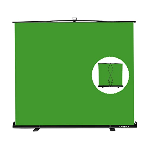 【Wider Style】 RAUBAY 78.7in x 74.8in Large Collapsible Green Screen Backdrop Portable Retractable Chroma Key Panel Photo Background with Stand for Video Conference, Photographic Studio, Streaming… - 78.7"X74.8" - Green