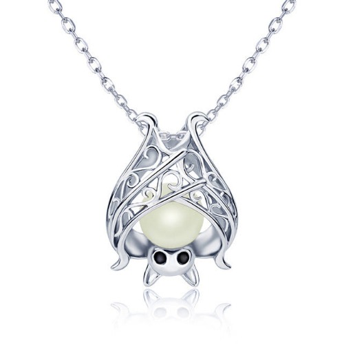 Sterling Silver Bat Pendant Necklace