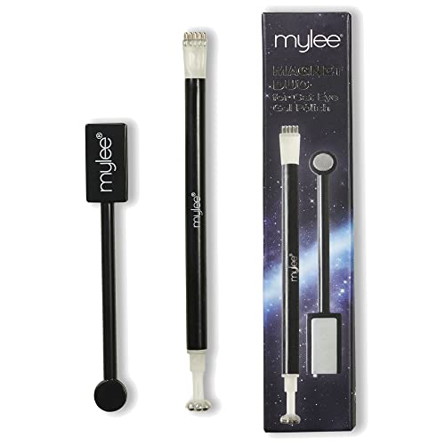 Mylee Magnet Duo for Cat Eye Gel Nail Polish, 2 pcs Magnetic Stick, DIY Nail Art Manicure Tool for 3D Halo Cat Eye Effect, LED UV Polish, Magnet Pen