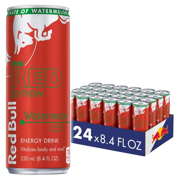 Red Bull Energy Drink, Watermelon, Red Edition, 8.4 fl oz (24 Pack) - Watermelon 8.4 Fl Oz (Pack of 24)