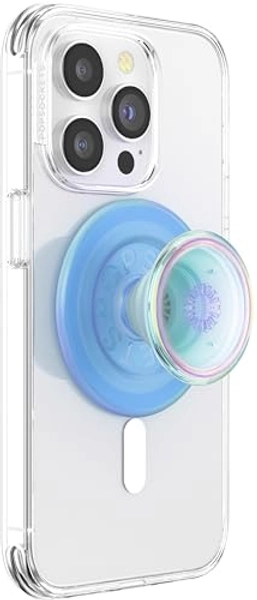 PopSockets Phone Grip Compatible with MagSafe - Blue Opalescent Translucent