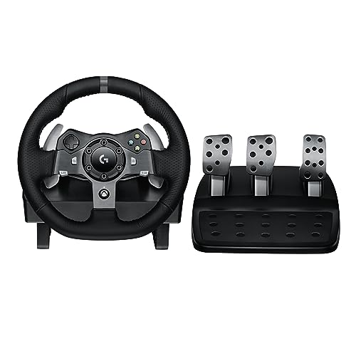 Logitech G920 Driving Force Racing Wheel and Floor Pedals, Real Force Feedback, Stainless Steel Paddle Shifters, Leather Steering Wheel Cover for Xbox Series X|S, Xbox One, PC, Mac - Black - Wheel Kit