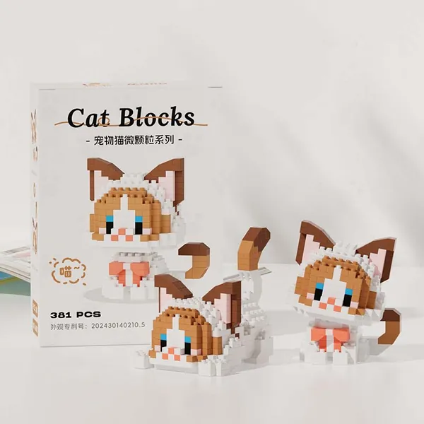 Cute Cat Building Blocks Kawaii Cat Toy Blocks - 6