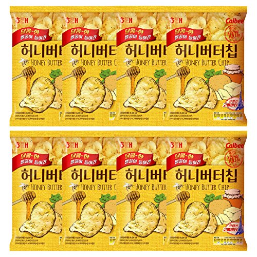Haitai Honey Butter Chips Sweet Fried Potato Snacks Crisps, 2.1oz, Pack of 8