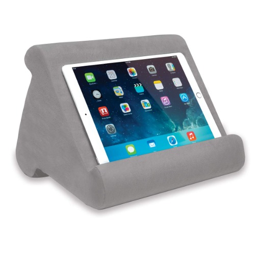 Pill-O-Pad, the multi-angle lap-mounted soft tablet, book and e-reader stand