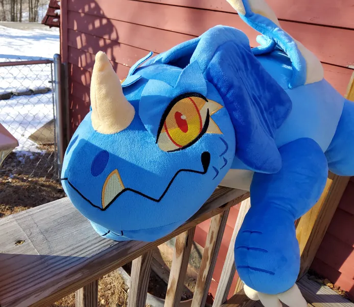Giant 40&quot; Blue Wyrmling Plush - PRE-ORDER Read 1st - UNSTUFFED - D&D inspired Dungeons and Dragons Pathfinder ttrpg hatchling dragon plushie