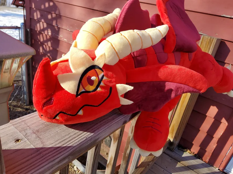 Giant 40&quot; Red Wyrmling Plush - PRE-ORDER Read Desc - UNSTUFFED - D&D inspired Dungeons and Dragons Pathfinder ttrpg hatchling dragon plushie