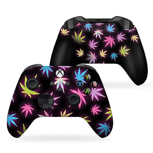 DreamController Neon Weed Custom X-box Controller Wireless compatible with X-box One/X-box Series X/S Proudly Customized in USA with Permanent HYDRO-DIP Printing (NOT JUST A SKIN) - Non-Modded - Front & Back Print - NEON WEED