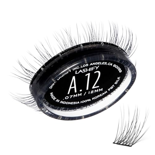 Lashify Amplify 12mm GossamerDIY Eyelash Extensions Refill, Black, Easy False Eyelashes for a Natural Look - Black - 12mm