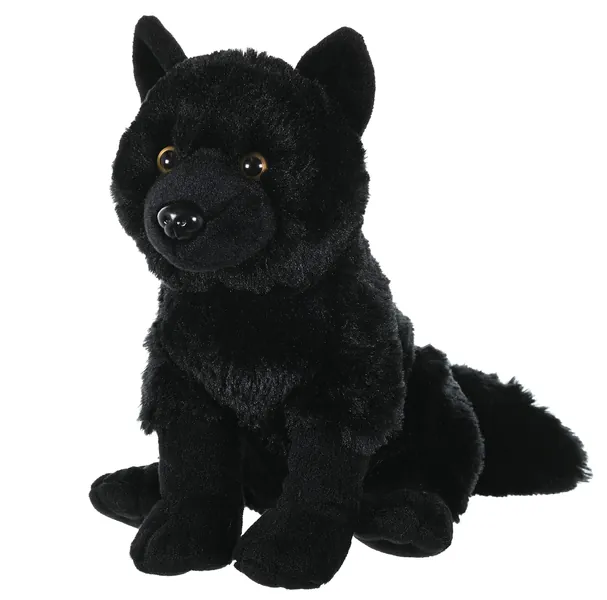 Wild Republic Wolf Plush, Stuffed Animal, Plush Toy, Kids Gifts, Black, 12" - Wolf