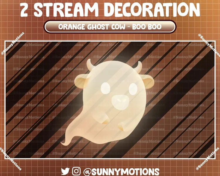 Animated Stream Decoration: Ghost Milk Cow Twitch 