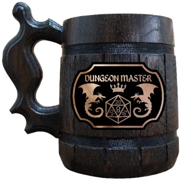 Dungeon Master Beer Mug, Dungeons and Dragons Gifts, Dungeons  Dragons Wooden Beer Stein, Dungeons and Dragons Decor, DnD Mug, Wooden Tankard, DM Mug, Geek Gifts