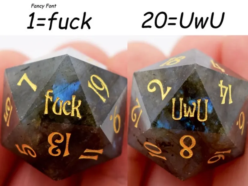 CLEARANCE Sale-1 Piece Dark Labradorite FCK Uwu D20 | Etsy