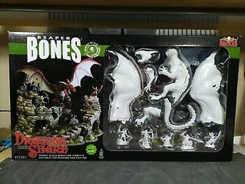 Reaper BONES - Dragons Don't Share Diorama - 5 heroes, 1 dragon, terrain  NEW 3767396773815 | eBay