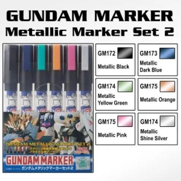 GMS125 Gundam Marker Metallic Set 2 (Set of 6)
