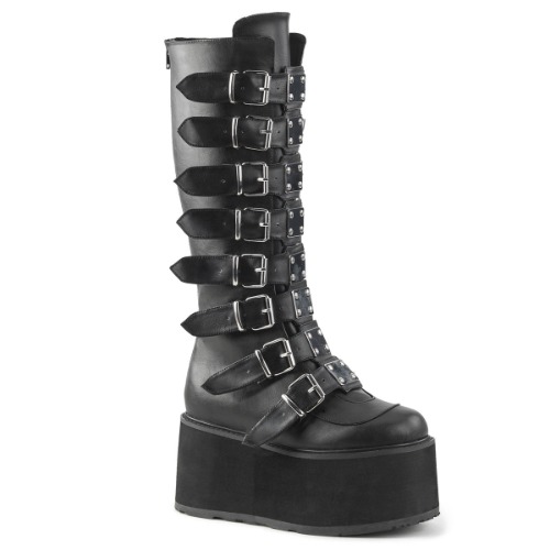 Damned-318 | Black Vegan Leather / 8