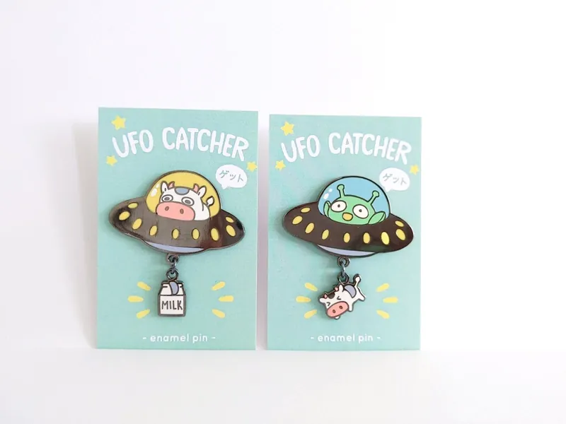 UFO Catchers Large Hard Enamel Pin