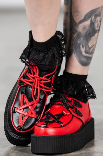 Hexellent Creepers [BLACK/RED] | US8 / Black/Red / 100% PU