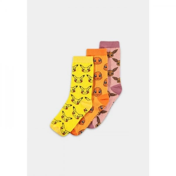 Pokemon - Characters 3-Pack socks