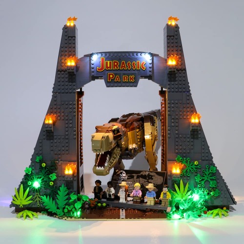 SEEMEY Lighting kit, LED for LEGO-Jurassic-World-Jurassic-Park-75936. MOC Block Accessories, Awesome Visual. (Just LED, Not LEGOBricks)