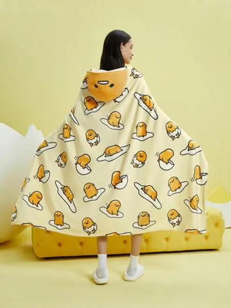 Gudetama X SHEIN Collaboration Design Cute Yellow Wearable Blanket