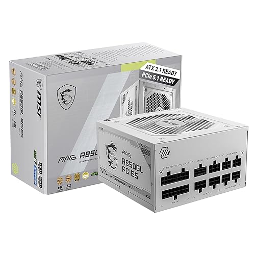 MSI MAG A850GL PCIE 5.1 White Gaming Power Supply
