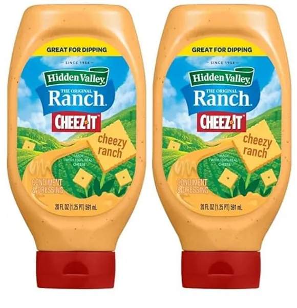 Hidden Valley Cheez it Ranch 20 Oz, Pack of 2, Bundled With V2U Utensil Set
