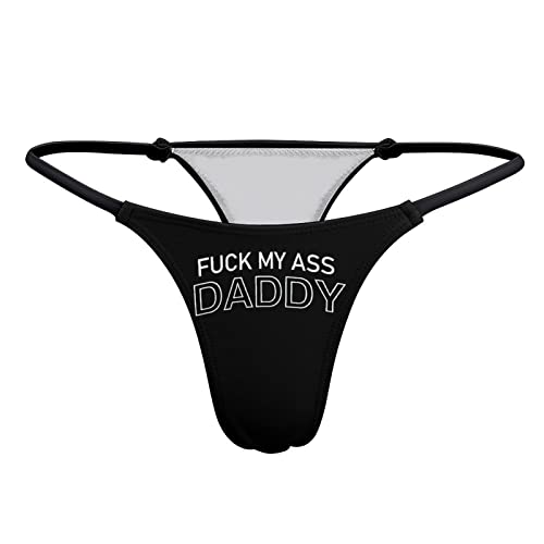 BAIJIAOYUN Sexy T Back Thongs for Women, Low Rise Hit It G-String Underwear, Gifts for Wife Girlfriends - Large - Funny-3-1