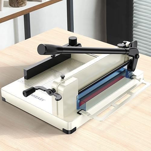 Heavy Duty Compact Guillotine Paper Cutter, Solid Steel Construction