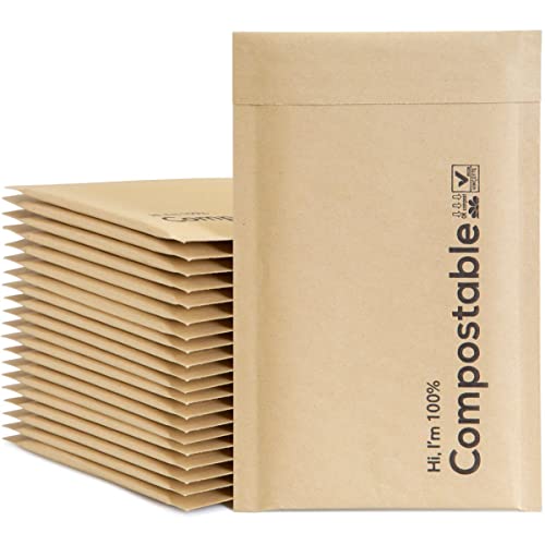 8.5x12 Biodegradable Bubble Mailers (25 Count, Brown)