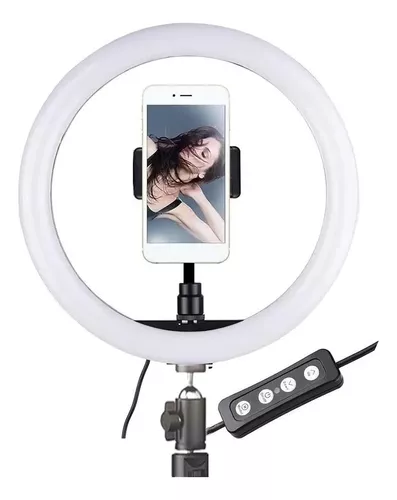 Aro De Luz Led Grande 31cm 12  Con Tripode 2.1m 