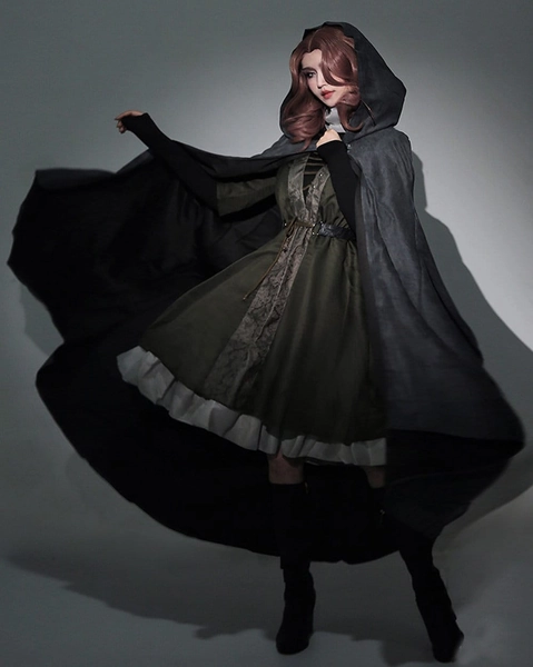 Melina Cosplay Costume The Witch Melina wig dress cloak