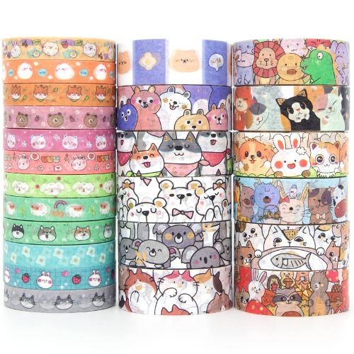 Cute Washi Tape Set - 24 Rolls