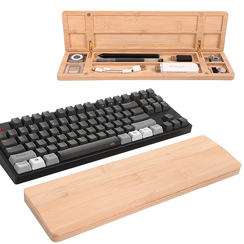 Keyboard Wrist Rest, Wood Wrist Rest for Computer Keyboard with Storage Function, Wrist Support for Office Home