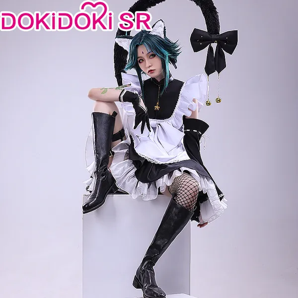 【Ready For Ship】DokiDoki-SR Game Genshin Impact Cosplay Xiao Maid Costume | M