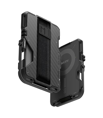 Aulumu G03, Kompatibel mit MagSafe, Multifunktionaler Kartenhalter mit Gummiband, Handyständer/Griff, Flaschenöffner, RFID-Abschirmung - Carbon Fiber