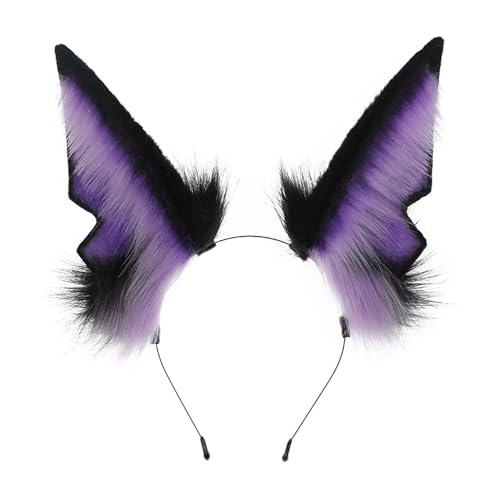 Mxdreoil Anubis Cosplay Jackal Wolf Ears Fox Ears Punk Style Animal Cosplay Ears - Purple