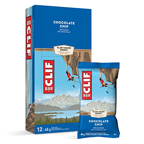 CLIF BAR - Energy Bars - Chocolate Chip - (68 Gram Protein Bars, 12 Count) Packaging May Vary - Chocolate Chip - Energy Bars
