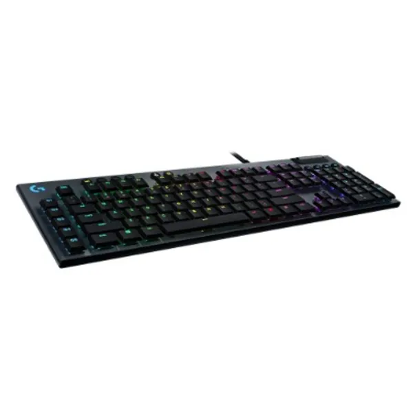 Logitech G815 LIGHTSYNC RGB Mechanical Gaming Keyboard with Low Profile GL Tactile key switch, 5 programmable G-keys,USB Passthrough, dedicated media control - Tactile