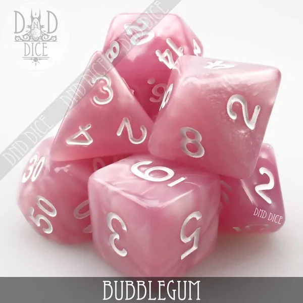 Bubblegum Dice Set | Dungeons and Dragons | Polyhedral Game Dice | DND DICE