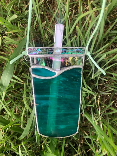 Baja Blast Stained Glass Suncatcher Soda Taco Bell Handmade Art Gift