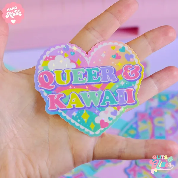 Cute Queer and Kawaii Holographic Sticker