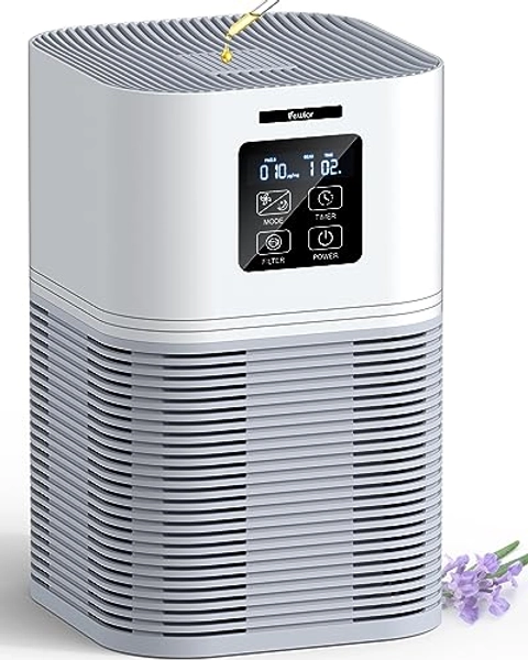 VEWIOR Air Purifiers for Home, HEPA Air Purifiers for Large Room up to 600 sq.ft, H13 True HEPA Air Filter with Fragrance Sponge 6 Timers Quiet Air Cleaner for Pets Dander Odor Dust Smoke Pollen - Air Purifier