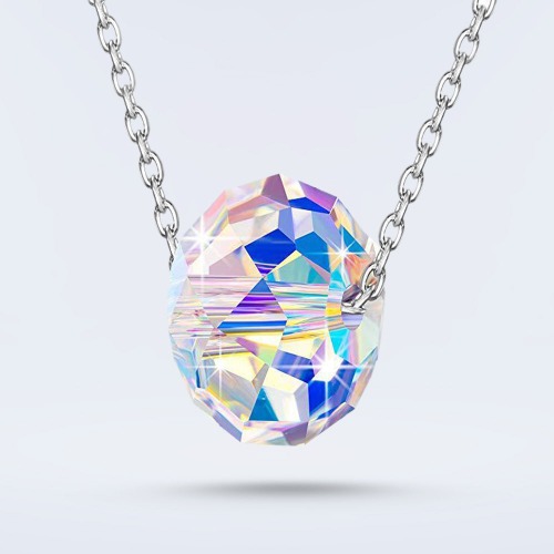 Lumination Aurora Borealis Crystal Sterling Silver Necklace