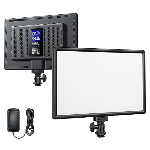 RALENO LED Video Light, 192 LEDS Panel Camera Light with LCD Display Built-in Batteries Dimmable 3200-5600K Bi-color and Brightness CRI 95+ lighting for Video Recording Studio YouTube Photography - Black