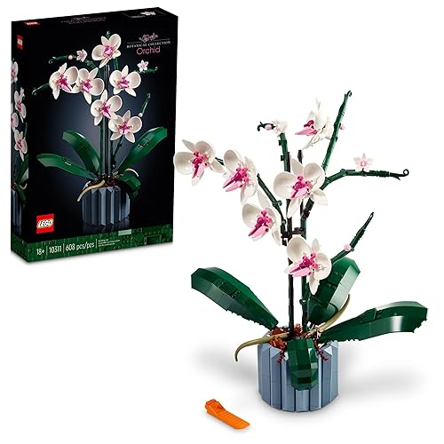 LEGO Botanicals Orchid - Artificial, Fake Indoor Flowers Building Set for Home, Kitchen, Desk Decoration, Adults Ages 18+ - Birthday Gift Idea - 10311