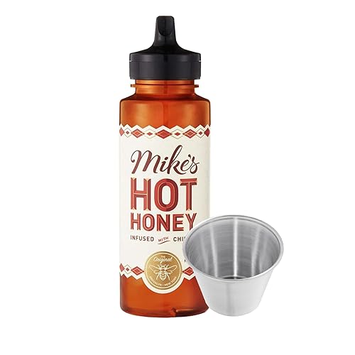 ZippySweets - Hot Honey Infused with Chilies (340g) - Spicy Honey with Bonus Dipping Cup - Premium Chili Infused Honey Perfect for Drizzling, Dipping, Cooking, and Marinades