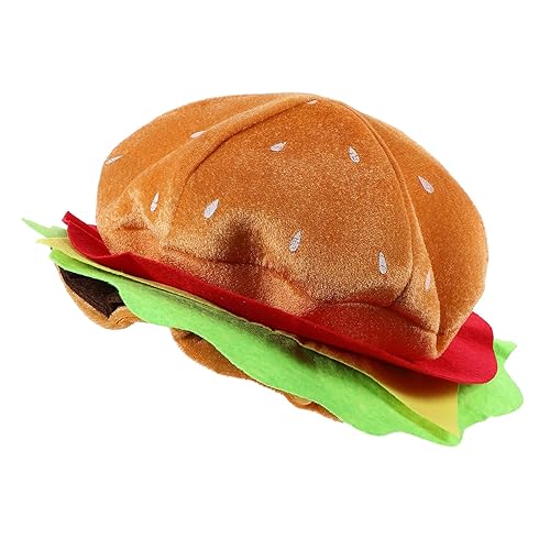 HOLIDYOYO Funny Hamburger Hat, Cheeseburger Headgear Burger Fast Food Hat Crazy Silly Hat Plush Hamburger Costume