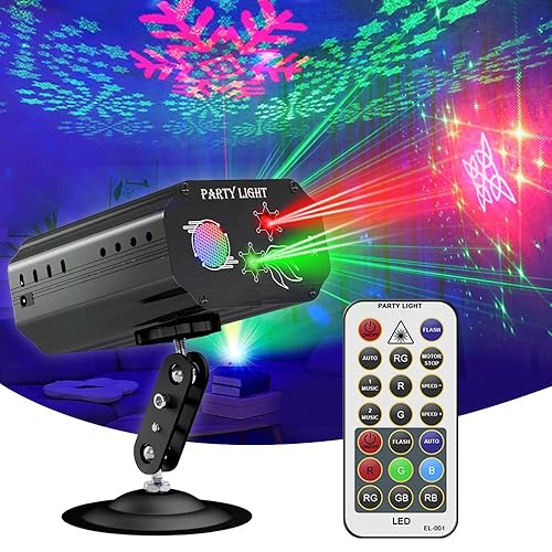 Party Lights,Disco Lights,Dj Lights Strobe Stage Lights Rave Light Disco Ball Laser Lights Sound Activated Multiple Patterns with Remote Control for Parties Bar Birthday Wedding Holiday Xmas Christmas - Multi-colored